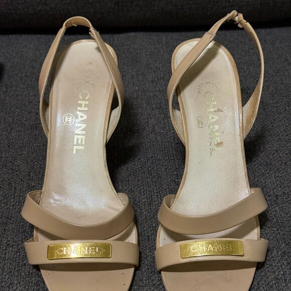 Chanel Nude Slingbacks Size 8 - Picture 4 of 4